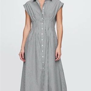 GAP Gray Striped Maxi Dress